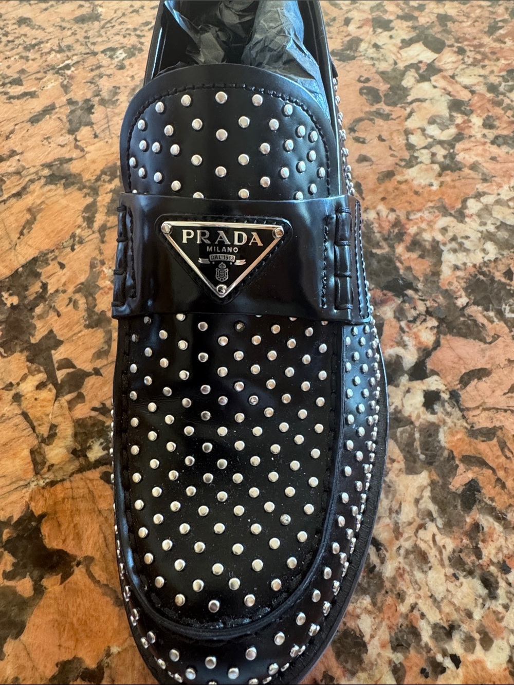 Prada Studded loafers Black 37 (US 7) Like New - Picture 8 of 8